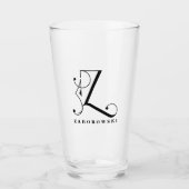 Classy Monogram Initiaal Z met Achternaam Glass Glas (Voorkant)