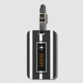 Classy Monogram Initialen Traveller Bagagelabel (Voorkant (verticaal))