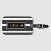 Classy Monogram Initialen Traveller Bagagelabel (Voorkant (horizontaal))