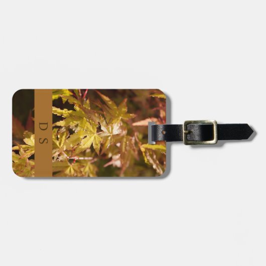 Classy Monogram Japanese Maple Bagagelabel (Voorkant horizontaal)