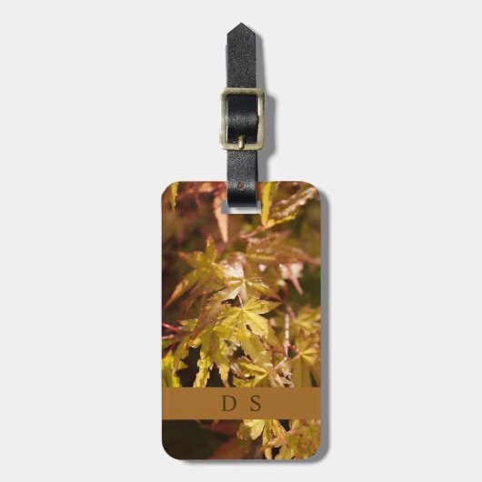 Classy Monogram Japanese Maple Bagagelabel (Voorkant verticaal)