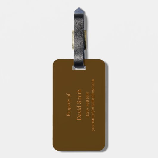 Classy Monogram Japanese Maple Bagagelabel (Achterkant verticaal)