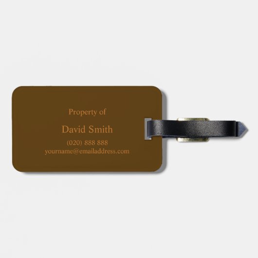 Classy Monogram Japanese Maple Bagagelabel (Achterkant horizontaal)