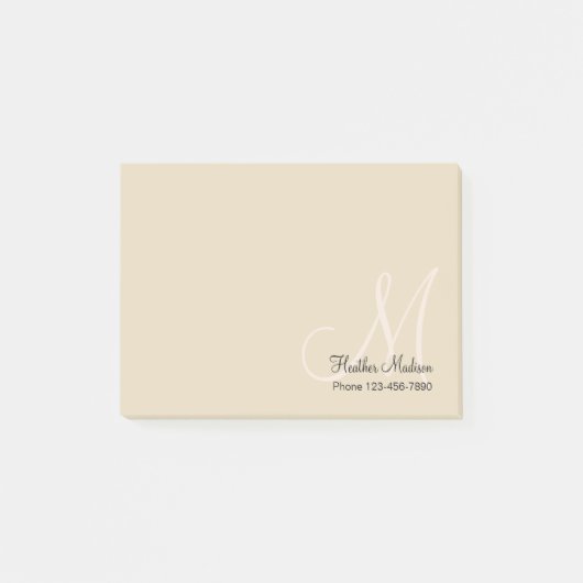 Classy Monogram Kantoor Sticky Note Pads (Voorkant)