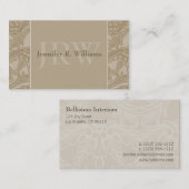 Classy Monogram Latte Visitekaartje (Voorkant / Achterkant)