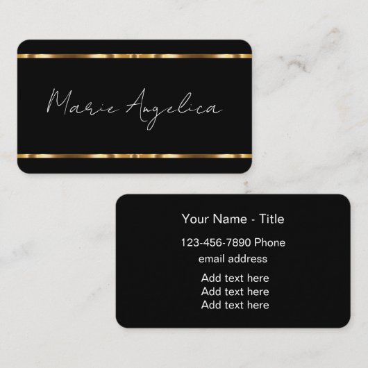 Classy Monogram Luxury Corner Visitekaartje (Voorkant / Achterkant)