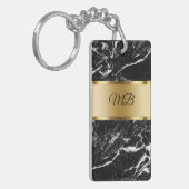 Classy Monogram Marble Stone Kijk Sleutelhanger (Voorkant Links)