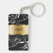 Classy Monogram Marble Stone Kijk Sleutelhanger (achterkant)