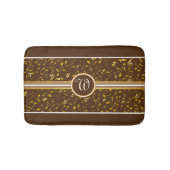 Classy Monogram met Gold Muzieknoten op BROWN Badmat (Voorkant)