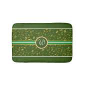 Classy Monogram met Gold-Muzieknoten op GROEN Badmat (Voorkant)