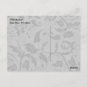 Classy Monogram met Silver en Black Damask Briefkaart (Achterkant)