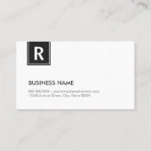 Classy Monogram - Modern Black and White Visitekaartje (Achterkant)