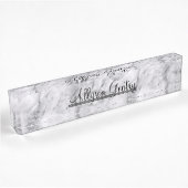 Classy Monogram naam op marmeren blik Naambordje