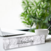 Classy Monogram naam op marmeren blik Naambordje