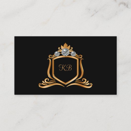 Classy Monogram Name Initials Business Cards Visitekaartje (Voorkant)