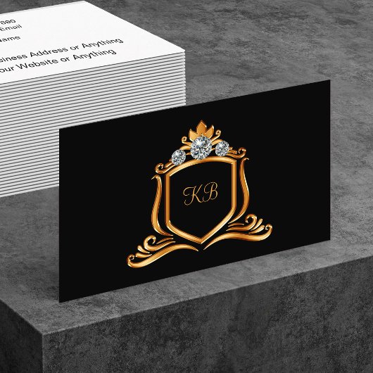 Classy Monogram Name Initials Business Cards Visitekaartje