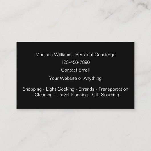 Classy Monogram Persoonlijke Assistent Visitekaart Visitekaartje (Achterkant)