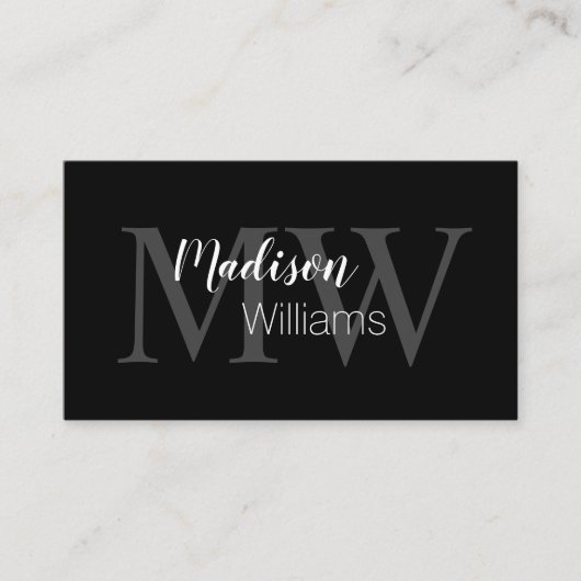 Classy Monogram Persoonlijke Assistent Visitekaart Visitekaartje (Voorkant)