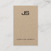 Classy Monogram Premium Kraft Modern Verticaal Chi Visitekaartje (Voorkant)