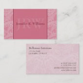 Classy Monogram Roze Visitekaartje (Voorkant / Achterkant)