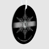 Classy Monogram Snowflake kerstversiering Ornament (voorkant)