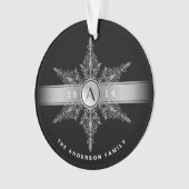 Classy Monogram Snowflake kerstversiering Ornament (voorkant)