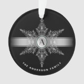 Classy Monogram Snowflake kerstversiering Ornament (voorkant)