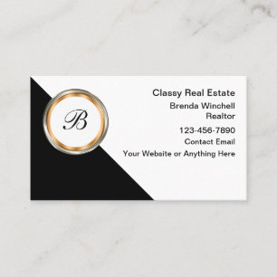 Classy Monogram Vastgoed Visitekaartjes