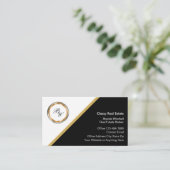 Classy Monogram Vastgoedmakelaar Visitekaartjes (Staand voorkant)