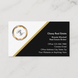 Classy Monogram Vastgoedmakelaar Visitekaartjes