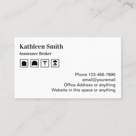 Classy Monogram Verzekeringsmakelaar Visitekaartje (Achterkant)