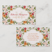 Classy Monogram  Victoriaans bloemen Visitekaartje (Voorkant / Achterkant)