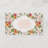Classy Monogram  Victoriaans bloemen Visitekaartje (Achterkant)