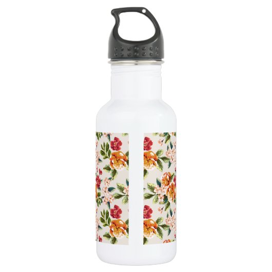 Classy Monogram  Victoriaans bloemen Waterfles (Achterkant)