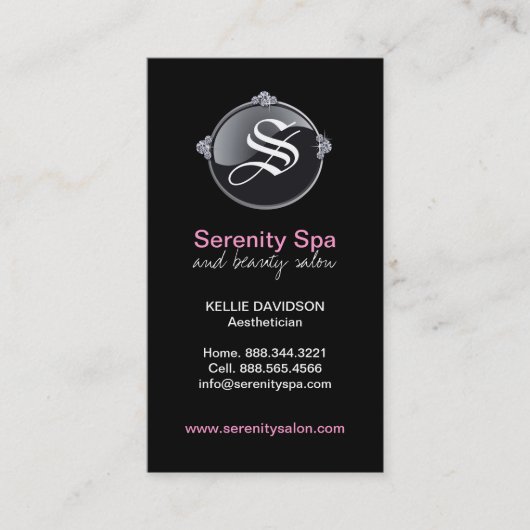 Classy Monogram - Visitekaartje Spa en Salon (Voorkant)