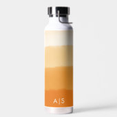 Classy monogram Waterverf pompoen Sinaasappel Ombr Waterfles (Links)