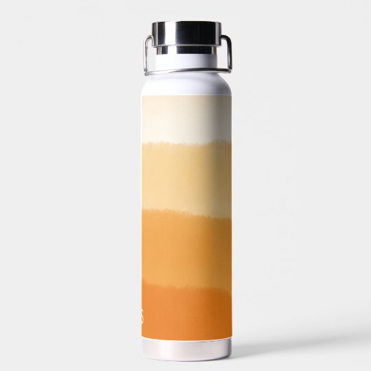 Classy monogram Waterverf pompoen Sinaasappel Ombr Waterfles (Achterkant)