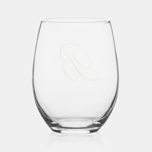 Classy Monogram Wijnglas Zonder Voet (Achterkant)