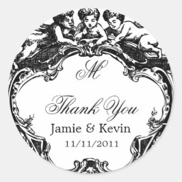 Classy  Monogrammed Cherub Sticker