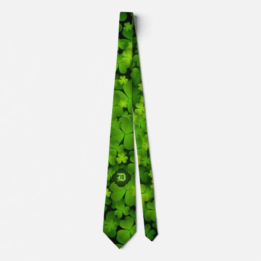 Classy Monogrammed Irish Shamrock Double Sided Str Stropdas (Voorkant)