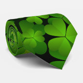 Classy Monogrammed Irish Shamrock Double Sided Str Stropdas (Opgerold)