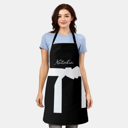 Classy Monogrammed Name Black and White Schort (Gedragen)