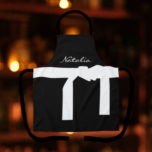 Classy Monogrammed Name Black and White Schort