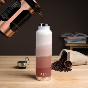 Classy Monogrammed Waterverf Koperroest Ombre Waterfles