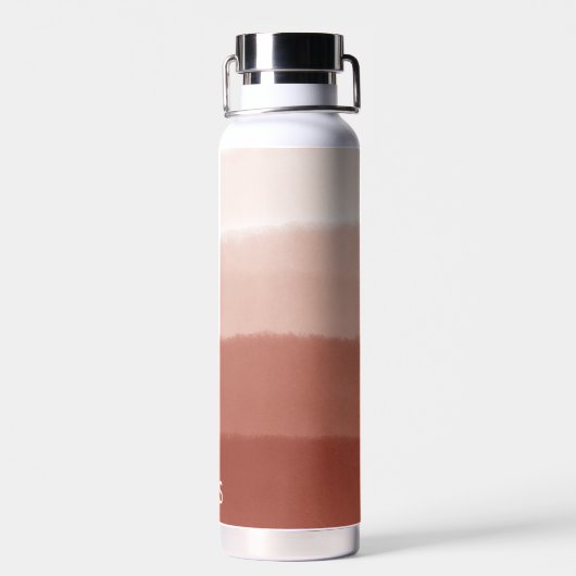 Classy Monogrammed Waterverf Koperroest Ombre Waterfles (Achterkant)