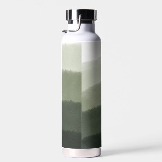 Classy Monogrammed Waterverf Oerwoud Groen Ombre Waterfles (Rechts)