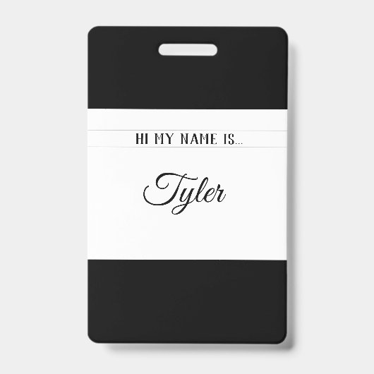 Classy Monotone Name Tag Badge (Voorkant)