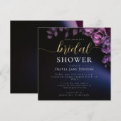 Classy Moody Black Dark Paarse Rozen Vrijgezellenf Kaart (Voorkant / Achterkant)