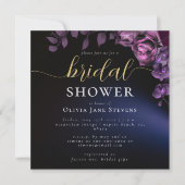 Classy Moody Black Dark Paarse Rozen Vrijgezellenf Kaart (Voorkant)