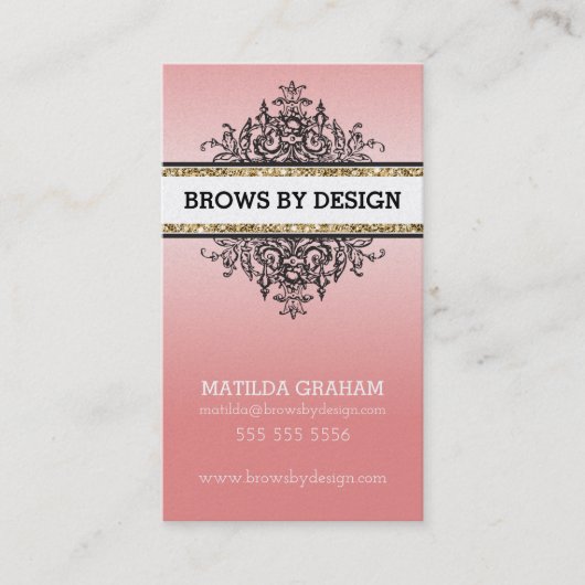 CLASSY  mooie renaissance sierlijke koraal Visitekaartje (Voorkant)